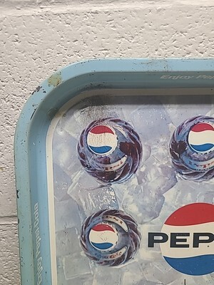 Vintage 1960's Ice Chest Enjoy Pepsi-Cola 13" Square Metal Advertising Tray Item image 2