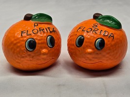 Vintage Florida Oranges Salt &amp; Pepper Shaker Set - Farmhouse Country Fruit - £8.39 GBP