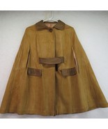 Leathercraft Process Coat Womens Beige Leather Suede Cape Made USA Vinta... - $148.49