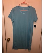 NWT Lands End Womens SZ Small Short Sleeve Knee Length Sleep T Light Blue - $13.52 CAD