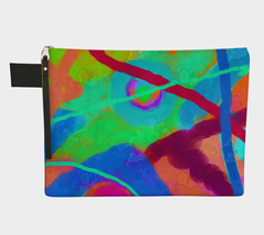 Abstract Digital Painting on Canvas Zipper Pouch Wristlet Clutch Bag Purse  - £35.39 GBP