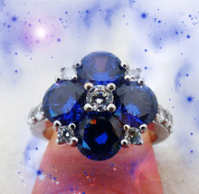 Haunted Ring Blue Moon Wealth Attraction Golden Royal Collection Magick - £404.29 GBP