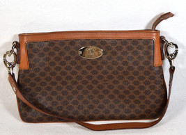Celine Womens Leather Monogram Brown Small Purse Shoulder Bag Handbag  - $668.25