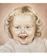 Cute Girl Child Original Antique Painting Artwork Framed 1930s John Rowe... - $269.99