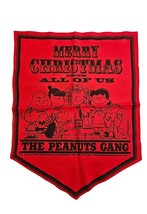 Vtg Peanuts Christmas Felt Banner Pennant Red 1967 Snoopy Charlie Brown  28.5x22 - £157.26 GBP