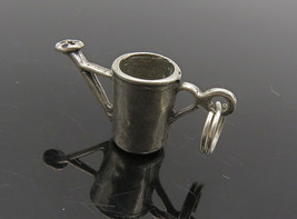 925 Sterling Silver - Vintage Petite Etched Flower Watering Can Pendant - PT6920 - £21.90 GBP