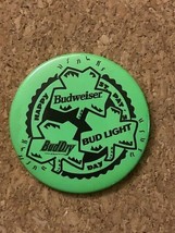 Vintage Budweiser BudDry Bud Light St Patrick&#39;s Day Pinback Pin Button 3&quot; - $4.50