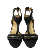Nine West Womens Manii T-Strap Heel Black Ankle Strap Buckle Mid Open To... - $353.12 MXN