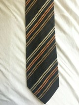 NEW Croft &amp; Barrow Black Brown Striped Silk Tie - Never Worn - £5.31 GBP