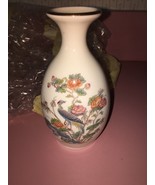 Antique Peacock Floral Flower Vase Wedgwood Bone China-RARE VINTAGE-SHIP... - £59.53 GBP