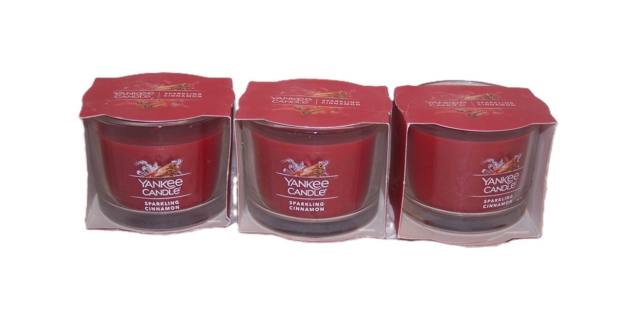 Yankee Candle Sparkling Cinnamon Mini Scented Candle 1.3 oz Lot of 3
