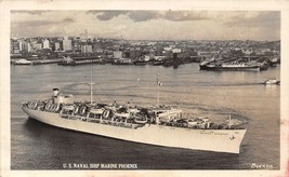 US Navy Ship Marine Phoenix C-4 Troop Ship WWII real photo rppc postcard - $7.43