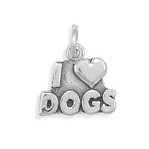 CYBER MONDAY DEAL Sterling Silver I Love Dogs Bracelet Charm