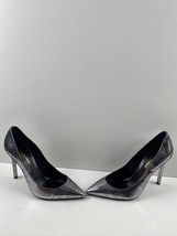 Saint Laurent Zoe Metallic Silver Pointed Toe High Heels Women’s Size 37.5 - £365.25 GBP