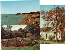 3 Postcards Greenwich CT Bruce Park Round Hill Community Church Beach Unposted - £2.94 GBP