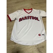 Barstool Sports Baseball Jersey White Red Blue 2013 Sz L Dave Portnoy Bo... - $35.74