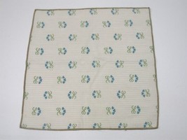 (4) Hearts And Stripes Napkins &amp; Wood Napkin Rings Taupe Blue Green 16&quot; X 16&quot; Ho - £15.96 GBP