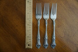 Lot 3x Rogers Co Precious Rose Stainless Floral Dinner Forks Flatware 7.6&quot; - $16.99
