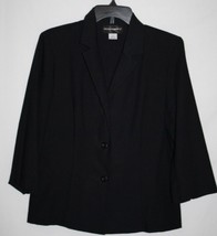 Requirements Misses 10 Solid Black Jacket Career Blazer 3 Button Lightwe... - $12.77