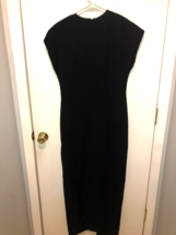 Worth Womens SZ 4 Maxi Black Dress Cap Sleeve Lined Side Slit - £15.57 GBP