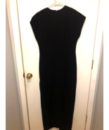 Worth Womens SZ 4 Maxi Black Dress Cap Sleeve Lined Side Slit - $381.81 MXN