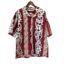 Vintage 90s Hawaiian Mens Shirt 2XL Red Tropical Resort Short Sleeve Bea... - $29.99