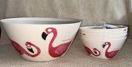Danny Seo Flamingo ECO Friendly Bamboo Salad Bowls &amp; Serving Bowl New Su... - £35.16 GBP
