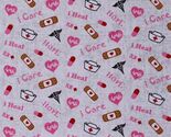 Cotton Nurse Tossed Bandaids Hope College Fabric Print by the Yard D783.73 - $11.95