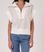 Elan Allie Zip Up Sweater White - $47.52+