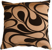 Dramatic Swirls Gold 19&quot; Square Decorative Pillow, Complete with Pillow ... - $41.95