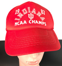 Vtg 1980s Indiana Hoosiers basketball Championship NCAA baseball Cap Sna... - $19.95