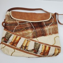 Vintage Cheryl Zemke Western BIG Handbag 16x13x2 Inch Bag Handmade Purse... - $51.43