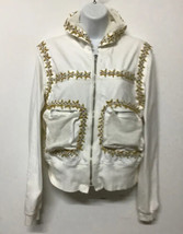 Amarissima Women’s Beige Gold design Cotton Hoodie Sweater Size EU 44 US L - $27.61