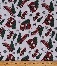 Cotton Christmas Trees Trucks Snowflakes Fabric Print by the Yard D403.19 - $9.95