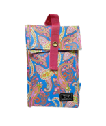 Scout Vinyl Lunch Bag Sack Blue Pink Paisley Design 9.5 x 6 x 6&quot; - $7.70