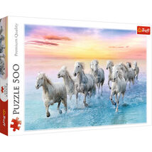 500 Piece Jigsaw Puzzles, Galloping White Horses, Animal Puzzles, Sunset... - $16.95