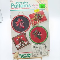UNUSED Vintage Purrfect Patterns for Punch Embroidery, Tis the Christmas... - $18.39