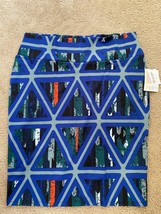 LuLaRoe Cassie Pencil Skirt Women Sz 3XL geometric Black &amp; Blue Aztec Pr... - £9.02 GBP