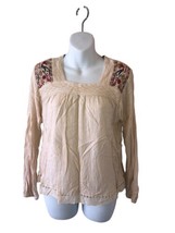 Knox Rose Peasant Boho Embroidered Long Sleeve Blouse Size Small - £11.86 GBP