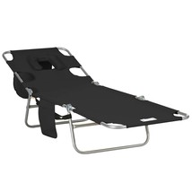 Outsunny Folding Beach Lounge Chair, Face Hole, Adjustable, Pillow - $1,838.05 MXN