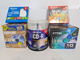 Maxell Memorex Tdk CD-R &amp; CD-RW Blank Discs Open Packages Lot See Pictures - £15.20 GBP