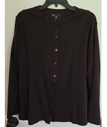 Womens Plus 1X Carole Little Brown Button Down Shirt &amp; Tank Top Twin Set - $25.80 CAD