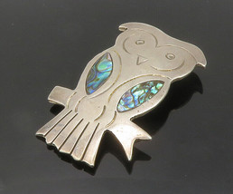 MEXICO 925 Sterling Silver - Vintage Abalone Perched Owl Brooch Pin - BP5757 - £50.26 GBP