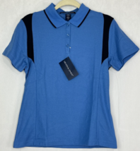 Devon &amp; Jones Women&#39;s Short Sleeve Polo Shirt French Blue Navy Small NWT - £9.40 GBP