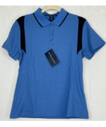 Devon &amp; Jones Women&#39;s Short Sleeve Polo Shirt French Blue Navy Small NWT - £9.44 GBP