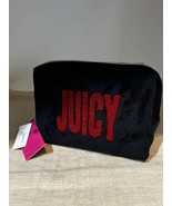 Juicy by Juicy Couture Velvet Top Zip Black Bag Red Juicy Logo - $29.76 CAD