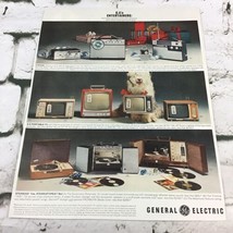 Vintage 1963 General Electric Stereo Television Christmas Print Ad Adver... - $9.89