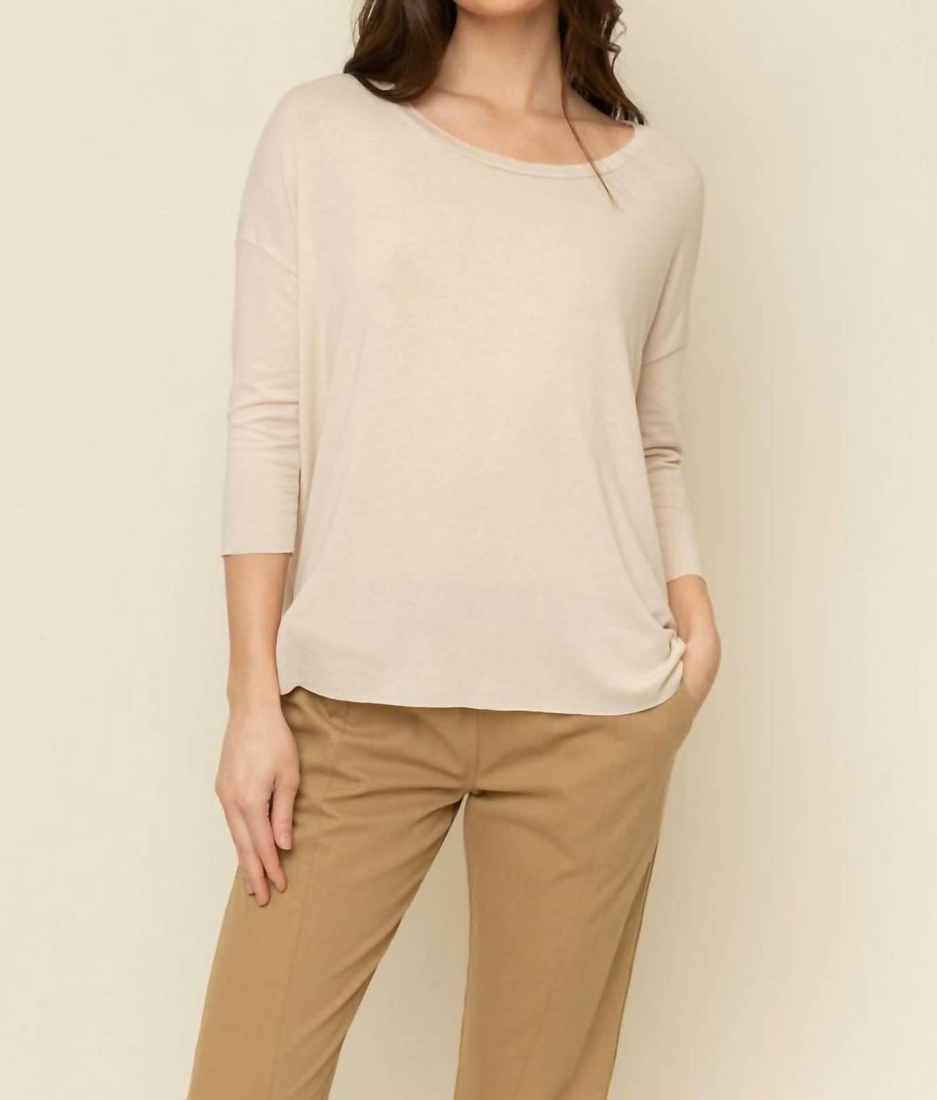 124 Voltaire Jersey 3/4 Sleeve Tee Size S - $43.56