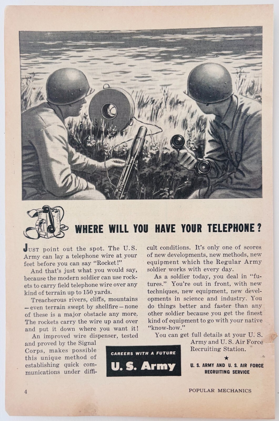 1948 US Army Air Force Career Advertisement Communications Phone Military F15U1 Item image 2
