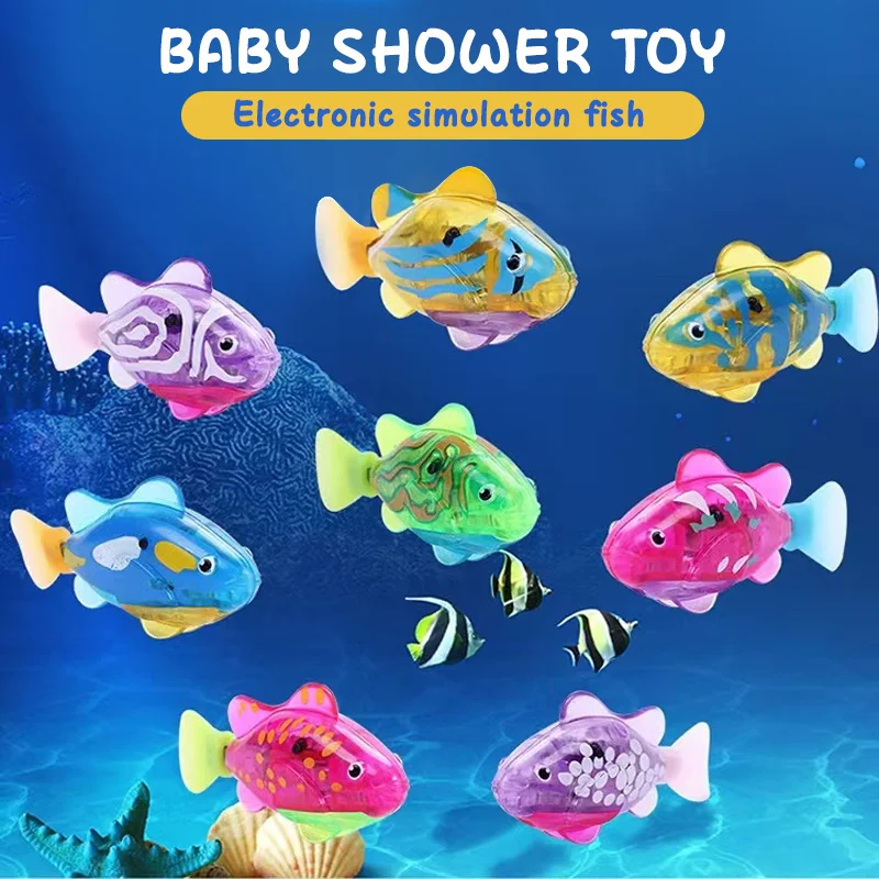 Summer Baby Bath Toys Light Induction Swimming Fish Electronic Fish Simulation - £8.19 GBP+